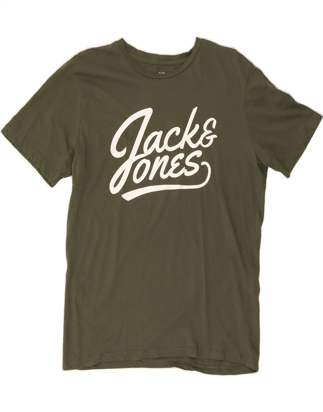 JACK & JONES Mens Graphic T-Shirt Top Medium Khaki Cotton Vintage Jack & Jones and Second-Hand Jack & Jones from Messina Hembry 
