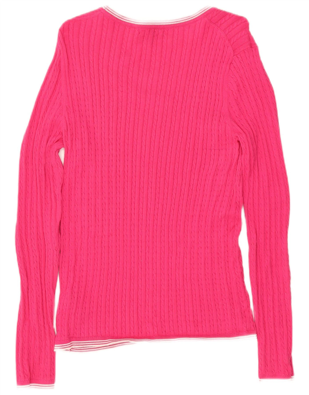 TOMMY HILFIGER Damen-Pullover mit U-Boot-Ausschnitt, UK 14, Größe L, Rosa, Baumwolle