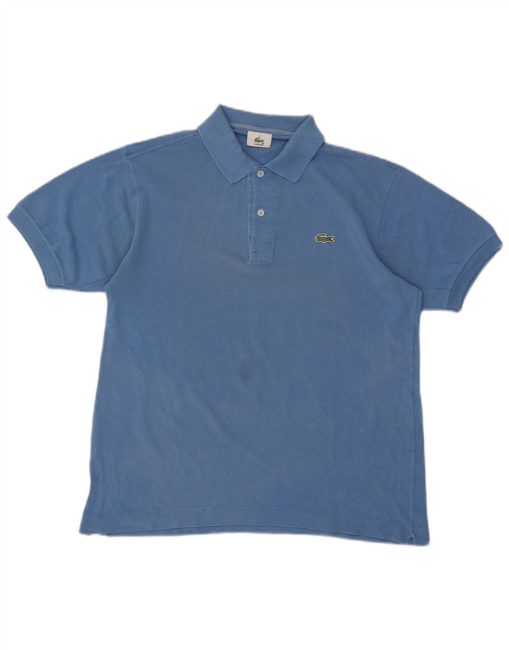 Lacoste Herren-Poloshirt, Größe 4, mittelblaue Baumwolle