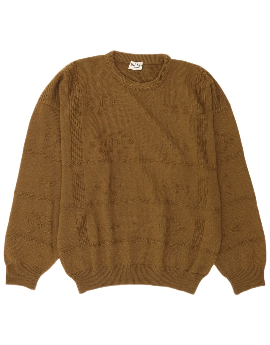 Vintage Herren Rundhalspullover Pullover XL Khaki Wolle