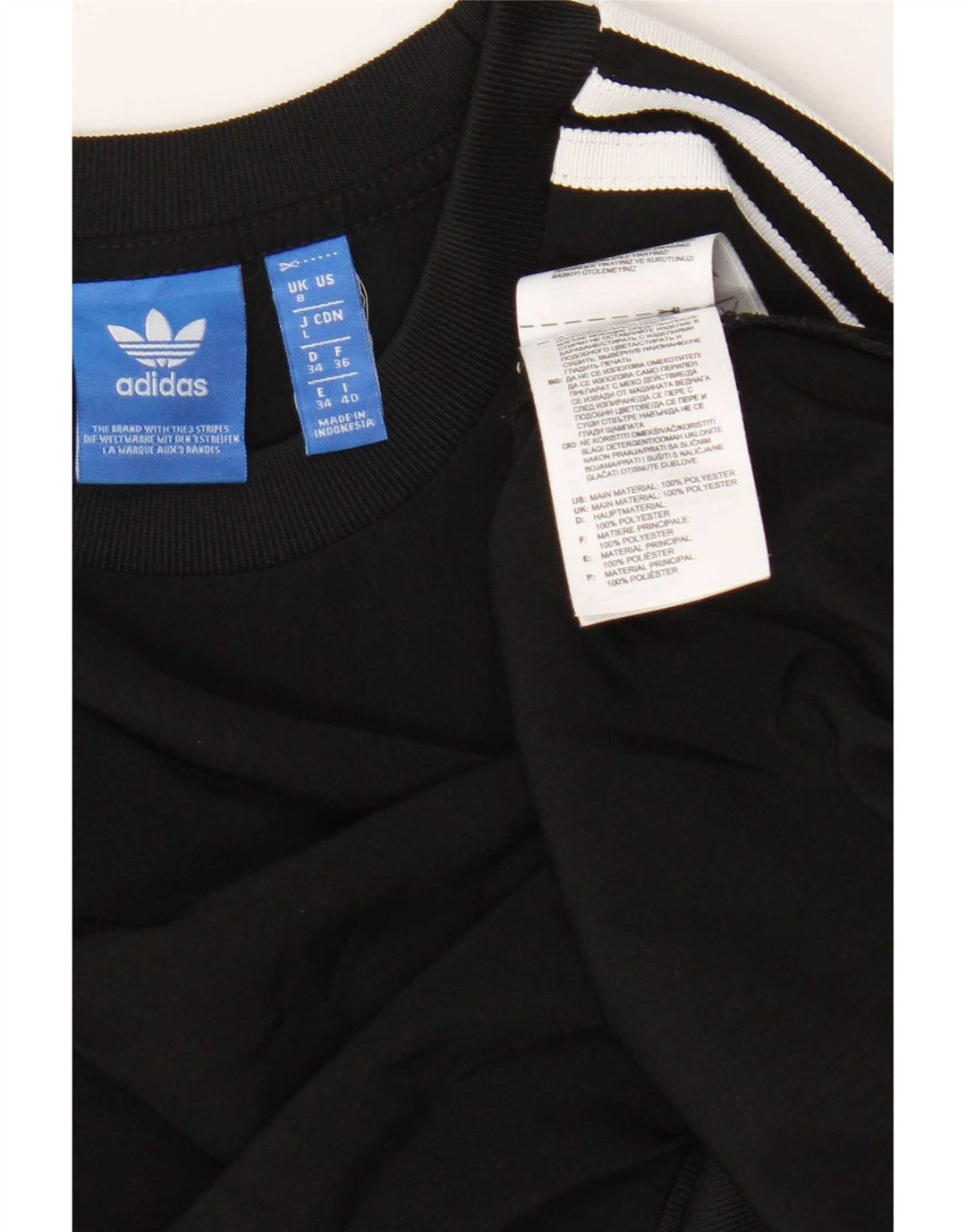 Adidas Damen Crop Oversized Sweatshirt Pullover UK 8 Small Schwarz Polyester