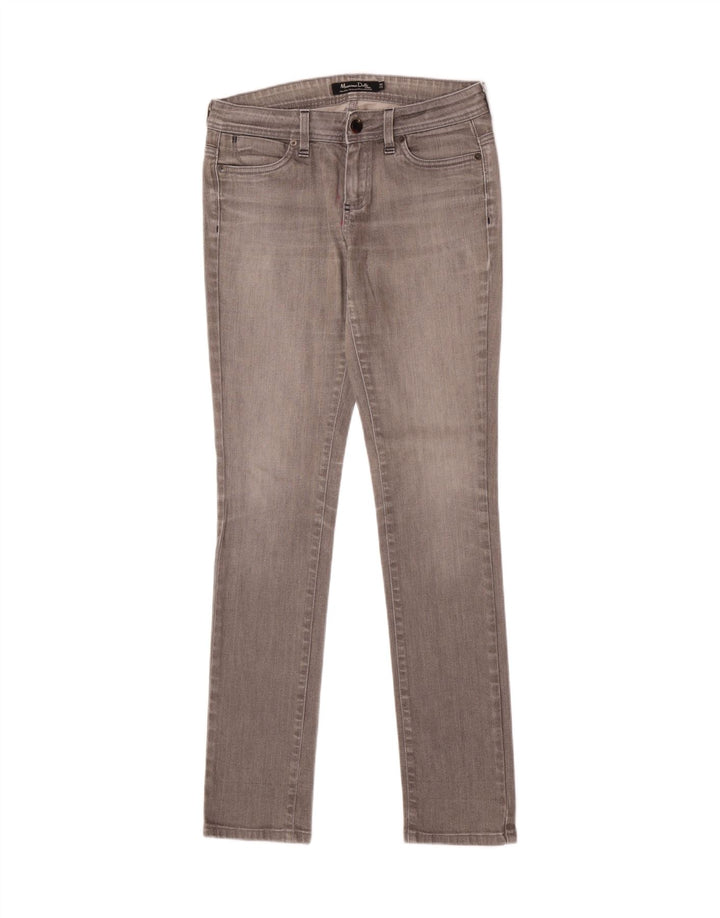 Massimo Dutti Damen Skinny Jeans W28 L33 Graue Baumwolle
