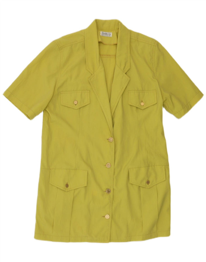 Pinko Womens Longline Short Sleeve Blazer Jacke UK 16 Large Gelb