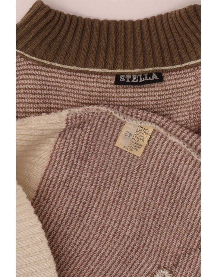 Rollkragenpullover für Damen von Stella, EU 42, Größe L, Grau, Farbblock