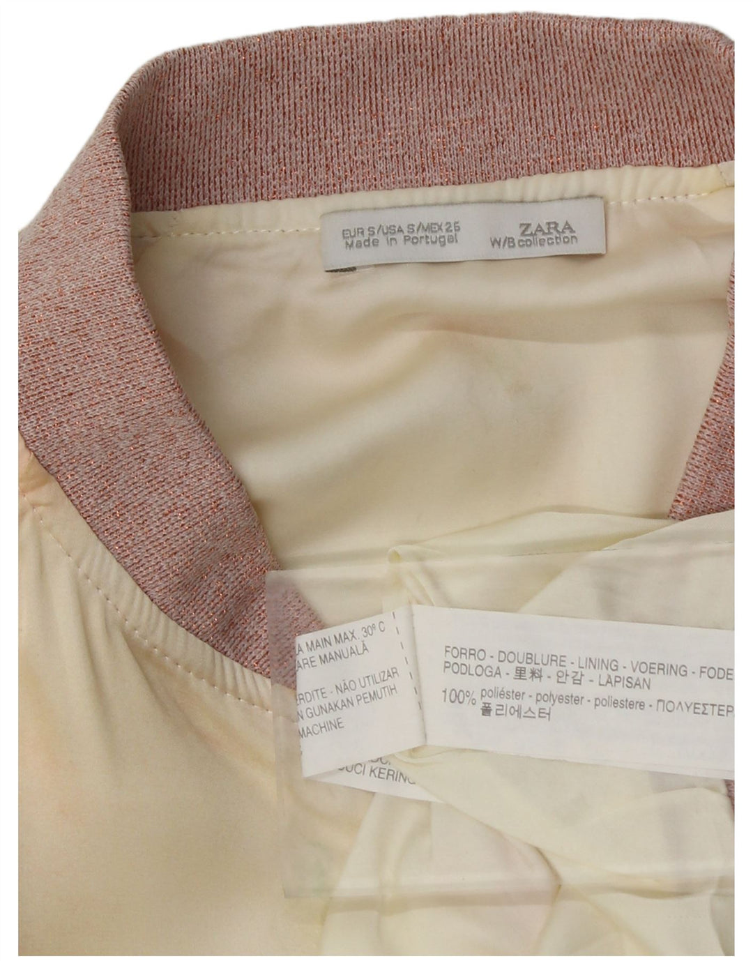 Grafische Bomberjacke für Damen von Zara, Gr. 10, klein, mehrfarbig, Batikfärbung