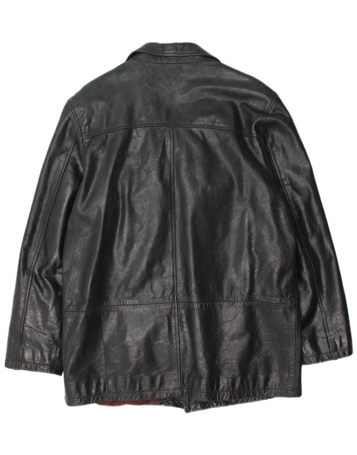 MONTANA Herren Lederjacke UK 36 Kleines schwarzes Leder