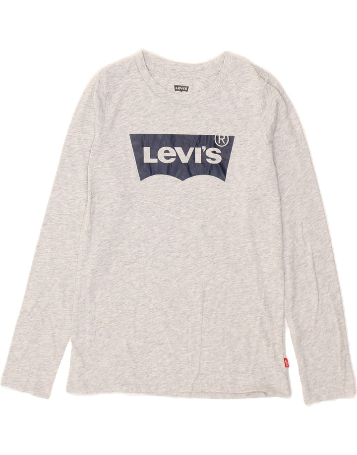 LEVI'S Girls Graphic Top Long Sleeve 13-14 Years Grey Cotton Vintage Levi's and Second-Hand Levi's from Messina Hembry 