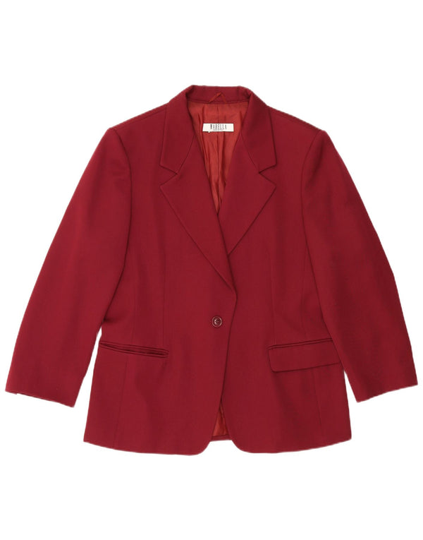Marella Damen 1-Knopf-2-teiliges Rock-Set UK 18 XL W34 Burgunderrote Wolle