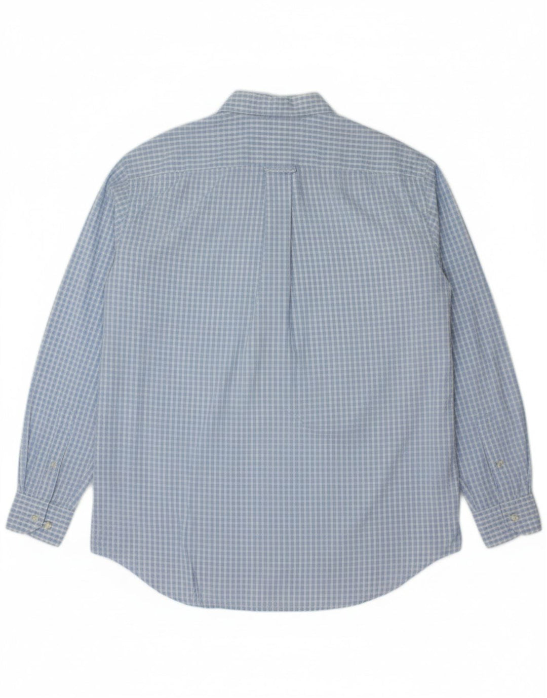 BEST COMPANY Mens Shirt Large Blue Check Cotton