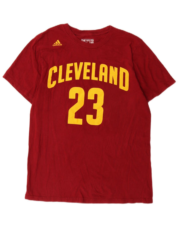 Adidas Herren Cleveland Grafik-T-Shirt aus mittelroter Baumwolle