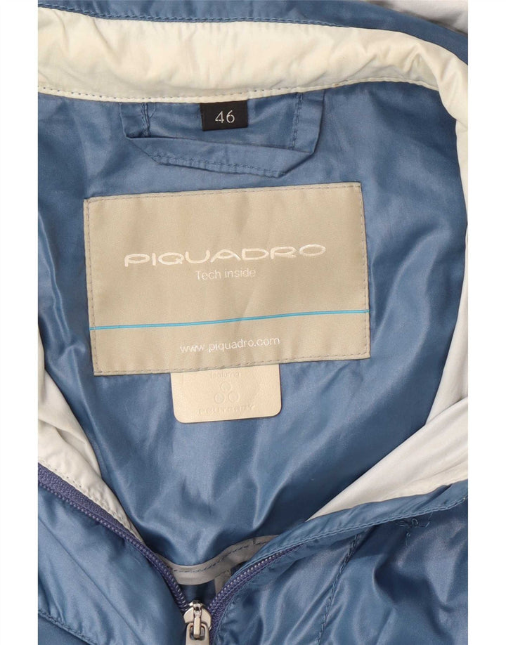 PEUTEREY Damen Regenmantel mit Kapuze IT 46 Large Blau