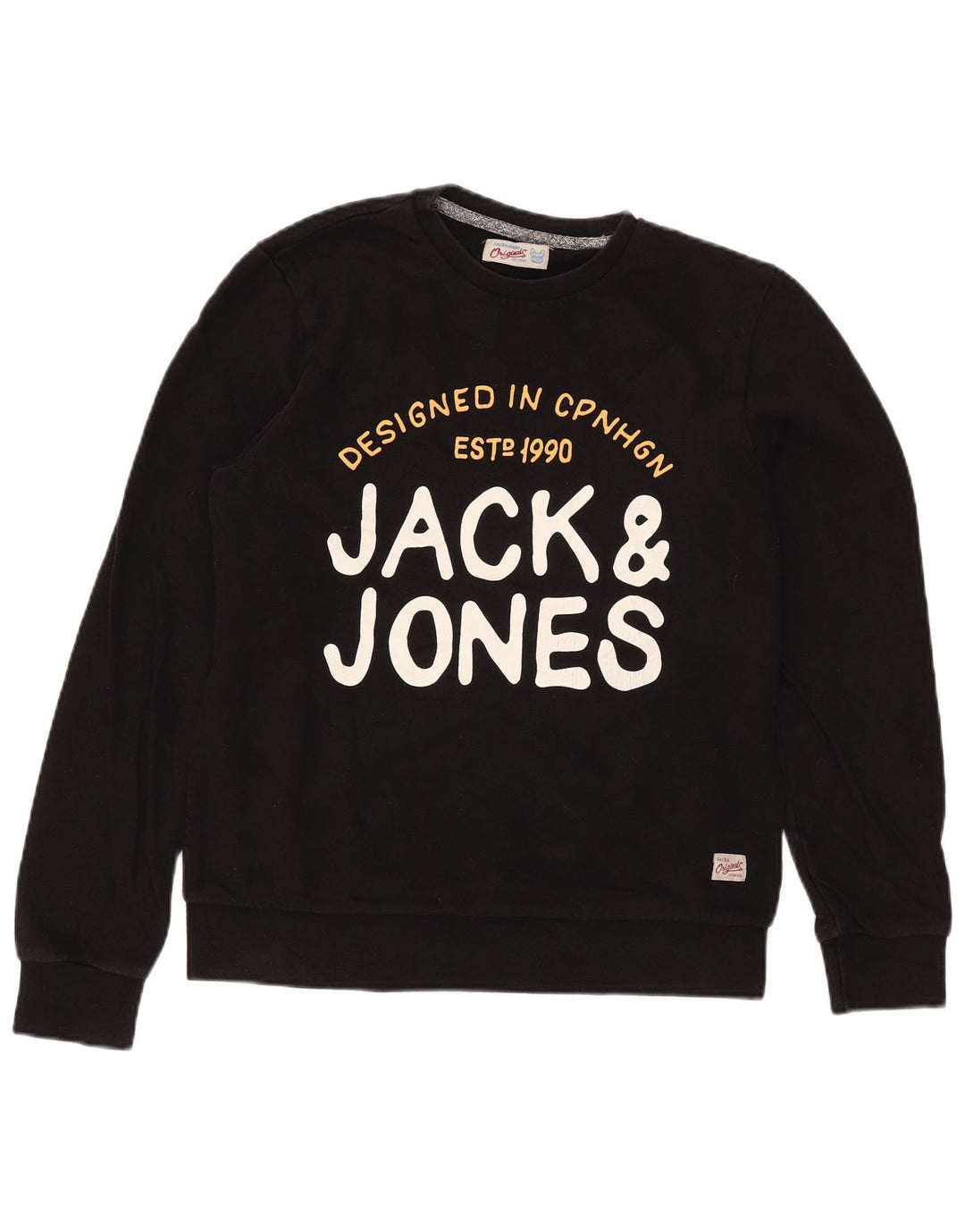 Jack & Jones Herren-Sweatshirt mit Grafik, mittelschwarz, Baumwolle