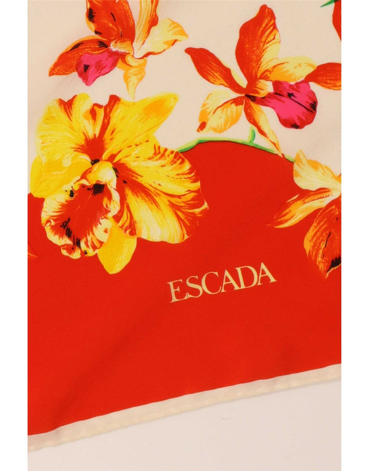 Escada Damen-Quadratschal, Einheitsgröße, rotes Blumenmuster