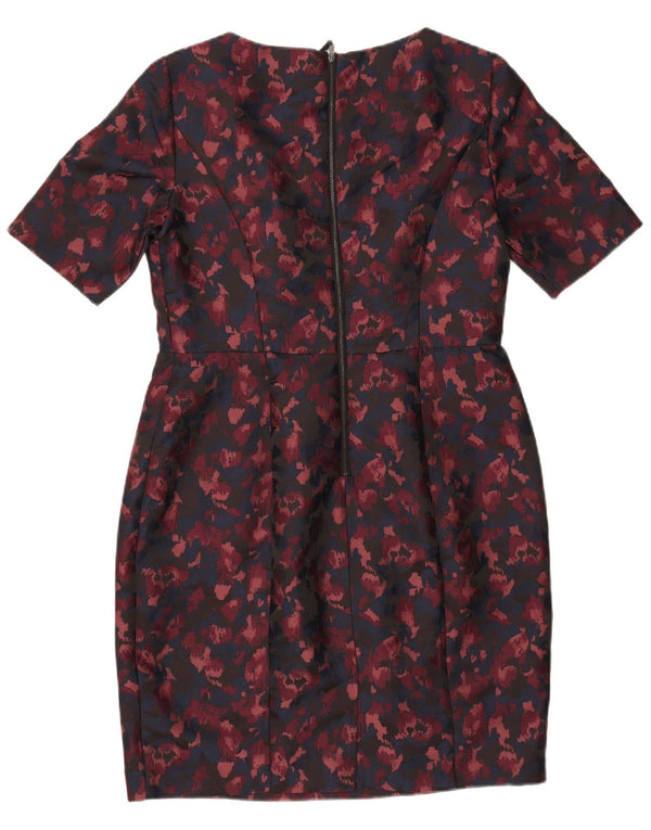 Monsoon Womens Short Sleeve Sleeves Sheath Dress UK 14 Large Burgundy