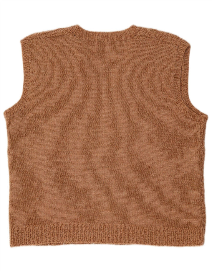 Vintage Herren Weste Tank Top Mittelbraun