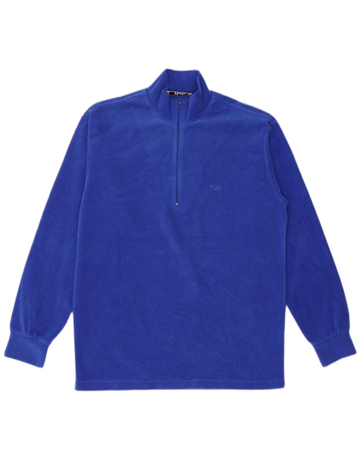 Fila Herren-Fleecepullover mit Reißverschluss am Hals IT 48 Mittelblaues Polyester
