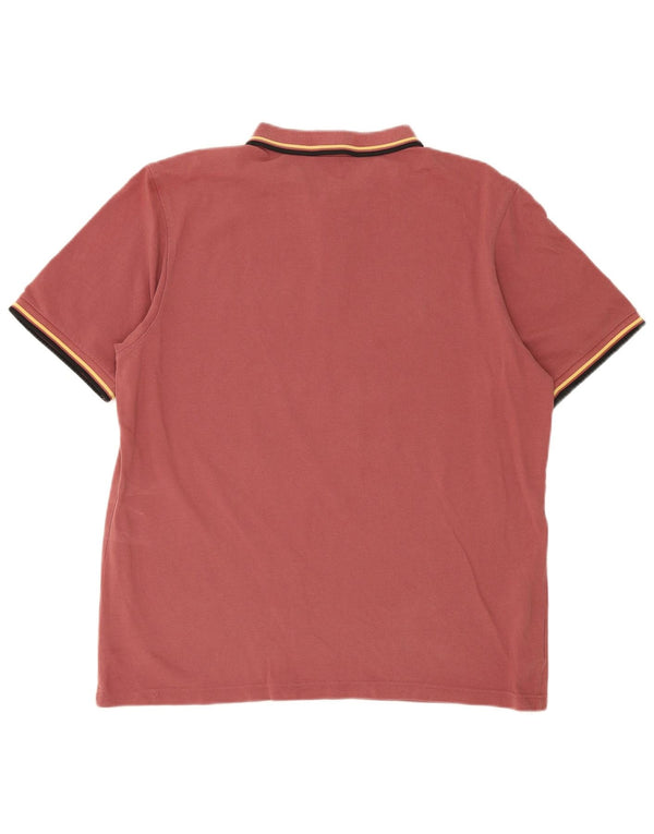 Fred Perry Herren Slim Fit Poloshirt 2XL rot gestreift aus Baumwolle