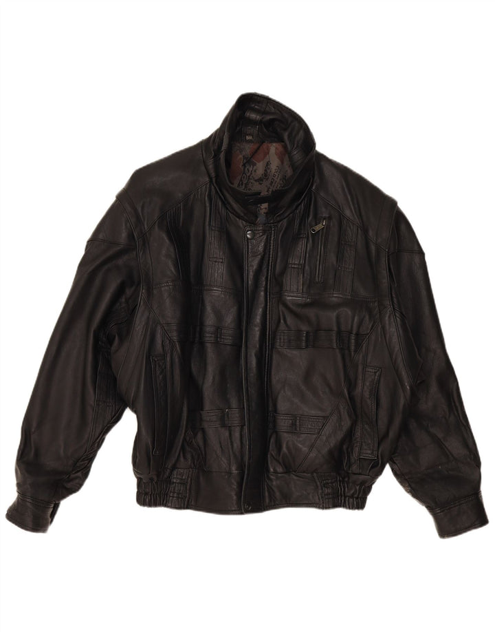 Vintage Herren Lederjacke EU 50 Großes schwarzes Leder