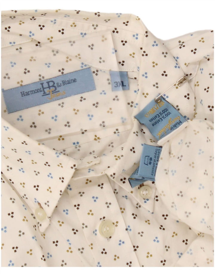 HARMONT & BLAINE Herrenhemd 3XL aus weiß gefleckter Baumwolle