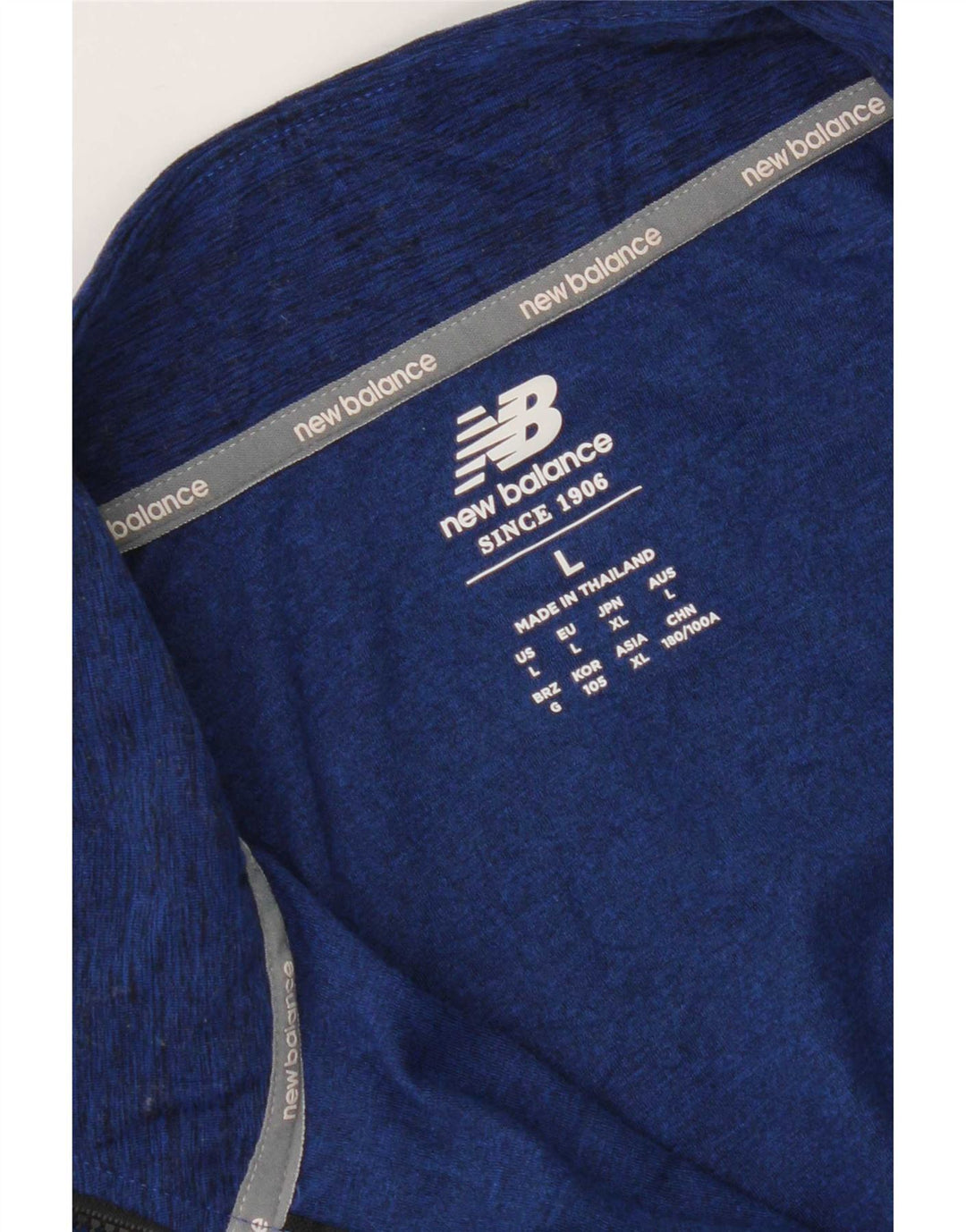 New Balance Herren-Pullover-Trainingsoberteil mit Reißverschluss und Halsausschnitt, groß, blau gefleckt