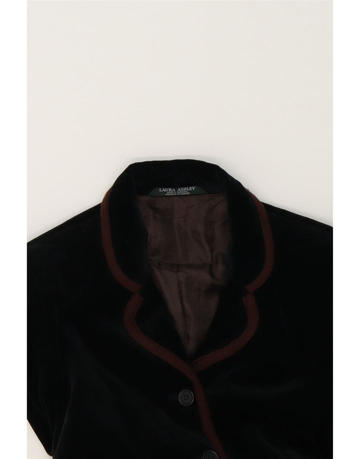 LAURA ASHLEY Womens 4 Button Blazer Jacket UK 12 Medium Navy Blue Vintage Laura Ashley and Second-Hand Laura Ashley from Messina Hembry 