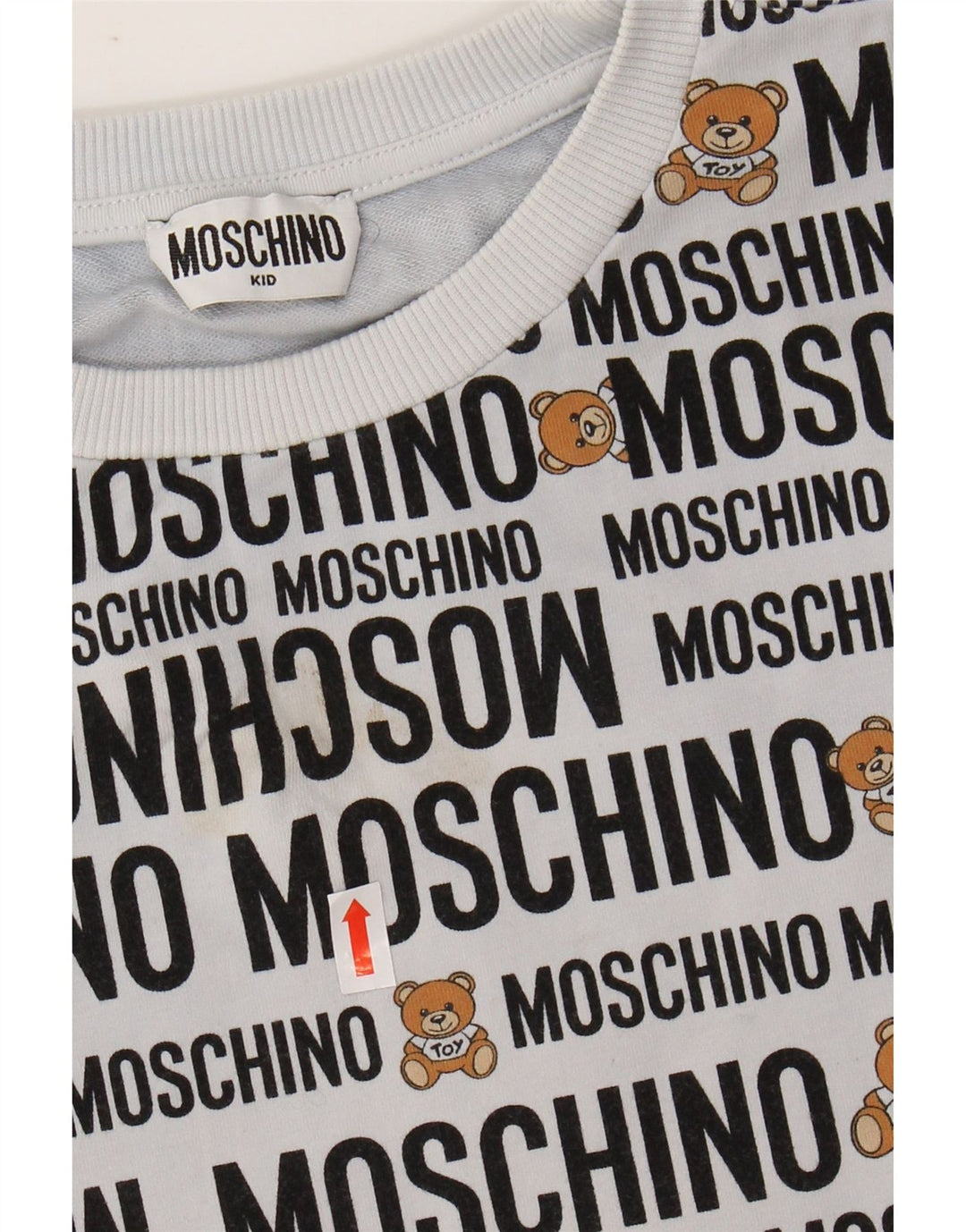 MOSCHINO Grafik-T-Shirt-Oberteil für Mädchen, 7–8 Jahre, graue Baumwolle