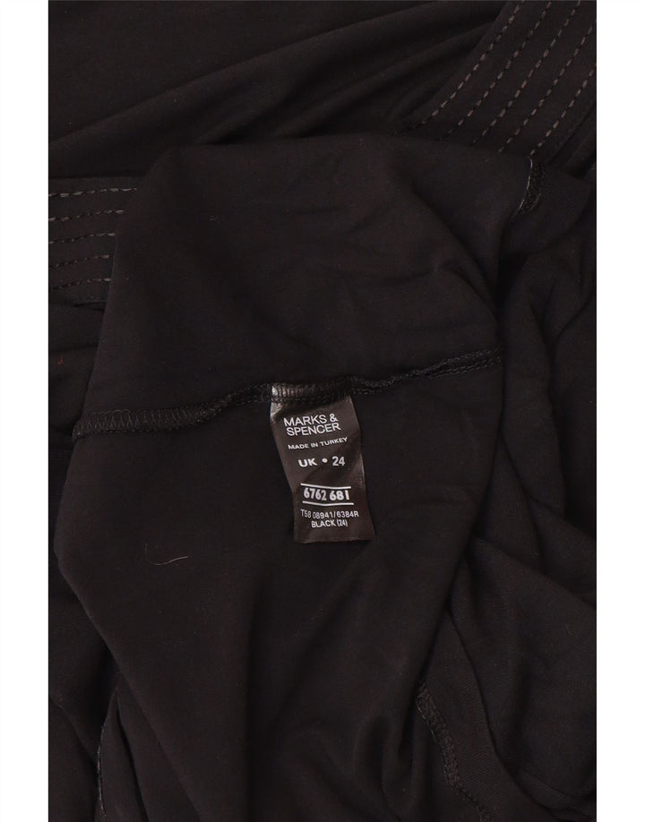 MARKS & SPENCER Womens Top 3/4 Sleeve UK 24 4XL Black Viscose