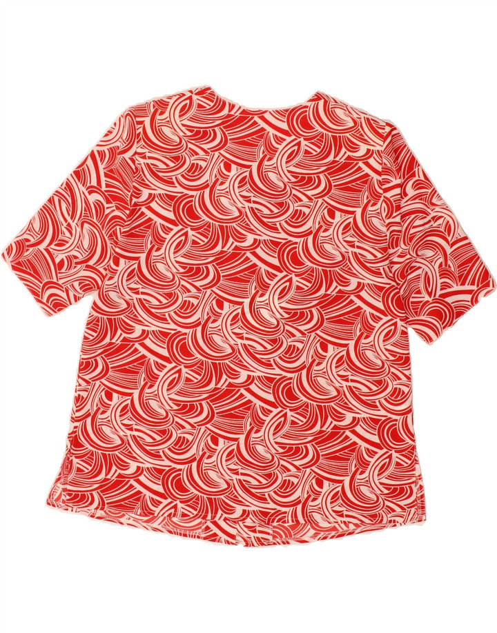 VINTAGE Womens Abstract Pattern Short Sleeve Shirt Blouse IT 42 Medium Red Vintage Vintage and Second-Hand Vintage from Messina Hembry 