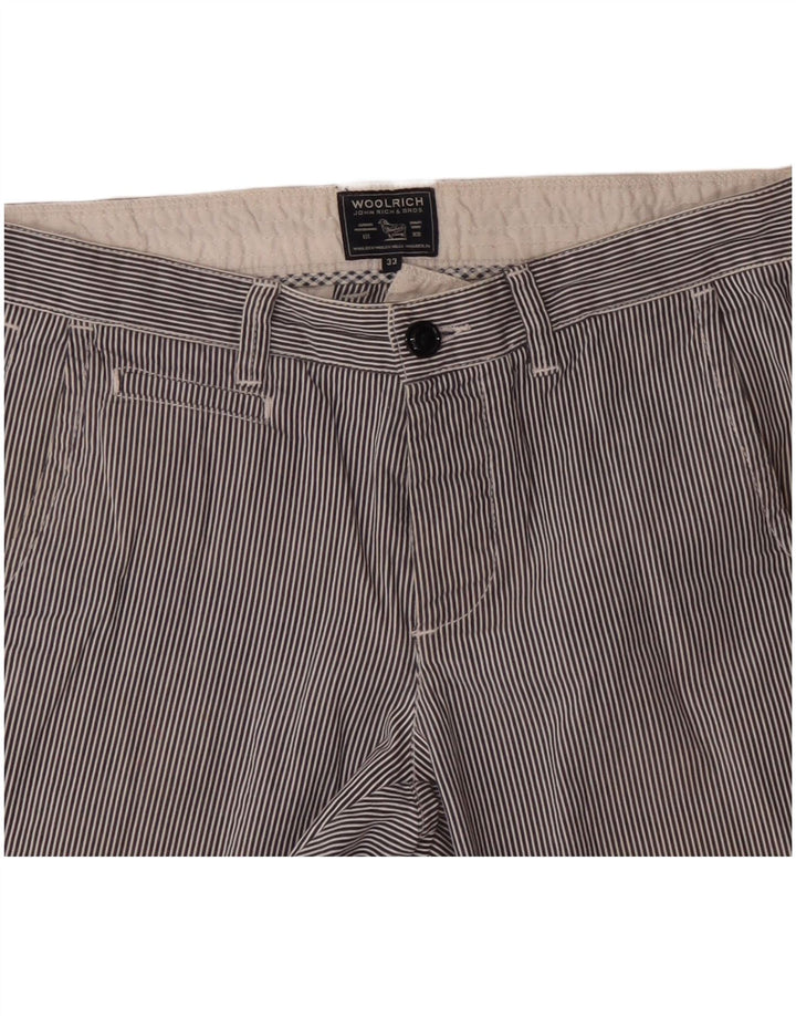 Woolrich Herren-Chinoshorts W33, mittelmarineblaue Nadelstreifen-Baumwolle