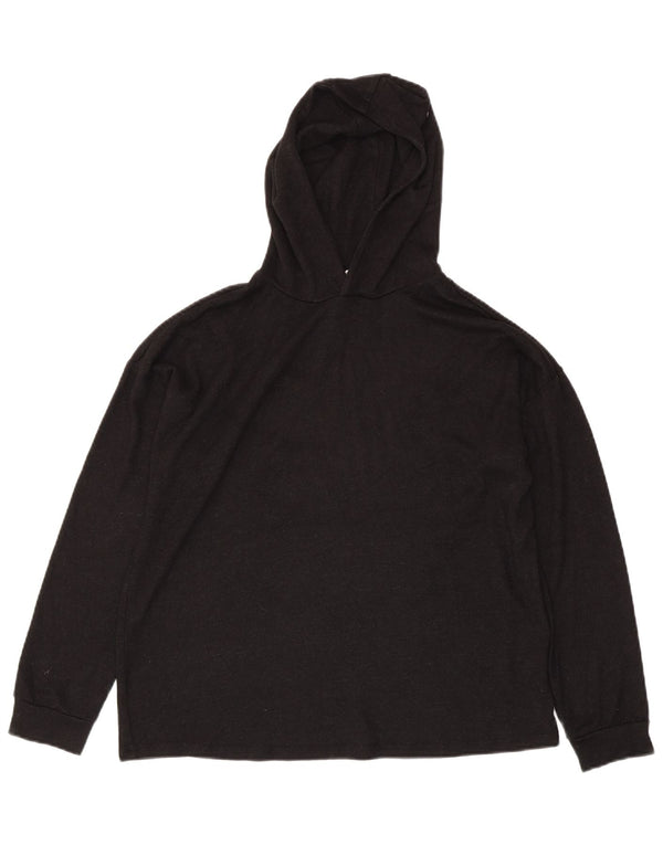 Marks & Spencer Mädchen-Kapuzenoberteil, langärmlig, 15–16 Jahre, schwarze Viskose