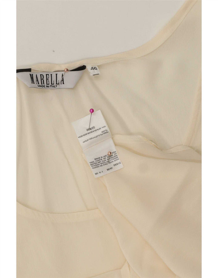 Marella Damen Weste Top IT 46 Large Off White Silk