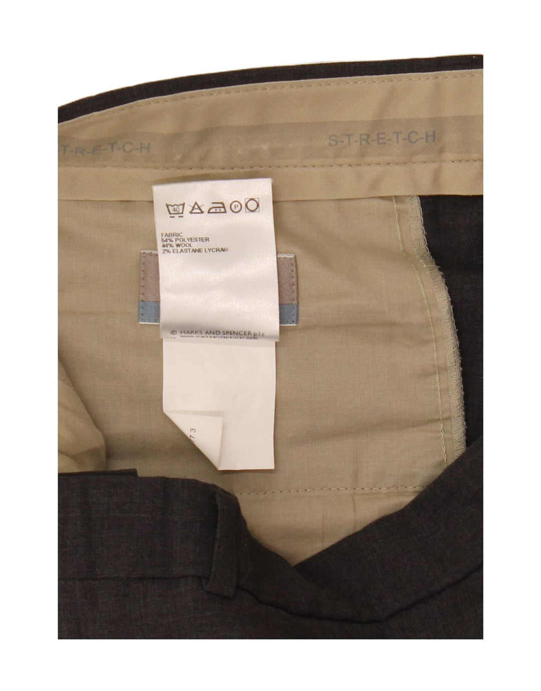 Marks & Spencer Maßgeschneiderte, gerade Anzughose für Herren, W34, L29, Grau, Polyester