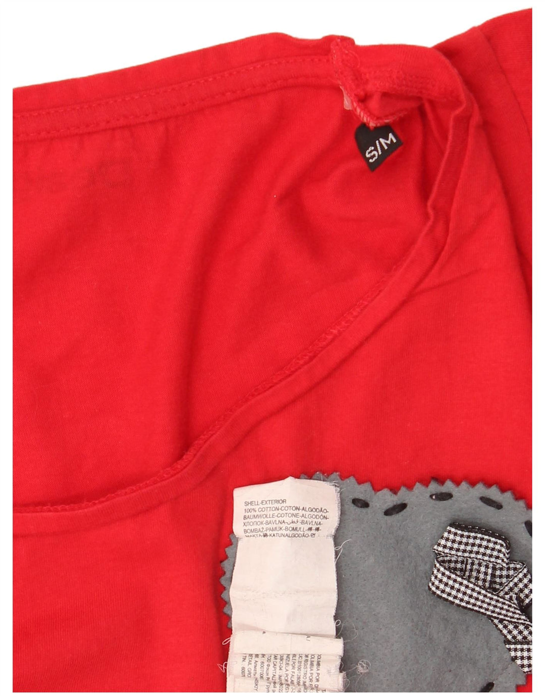 DESIGUAL Damen Grafik T-Shirt Top UK 10 Small Rot Baumwolle