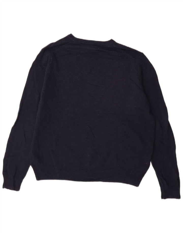 Marks & Spencer Herren-Pullover mit U-Boot-Ausschnitt, groß, marineblaue Wolle