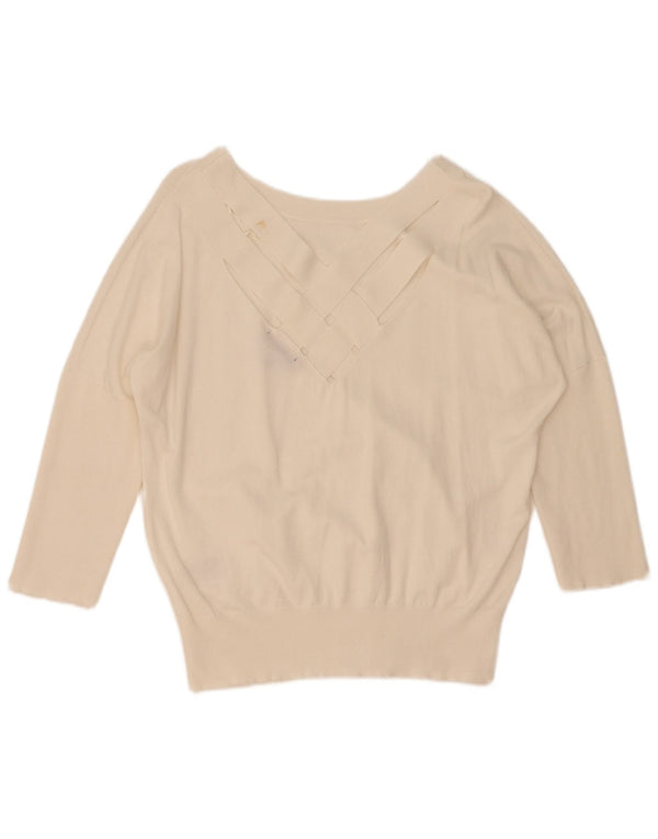 Phase Eight Damen-Pullover mit 3/4-Ärmeln und U-Boot-Ausschnitt, Gr. 10, cremeweiß
