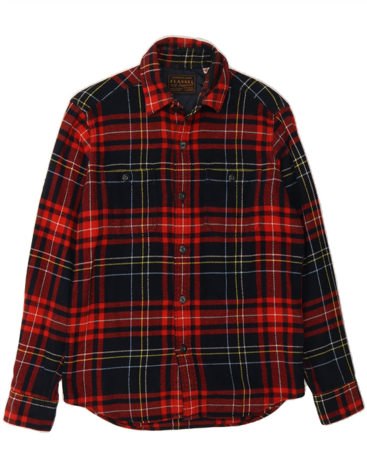 VINTAGE Mens Flannel Shirt XS Red Check Cotton Vintage Vintage and Second-Hand Vintage from Messina Hembry 