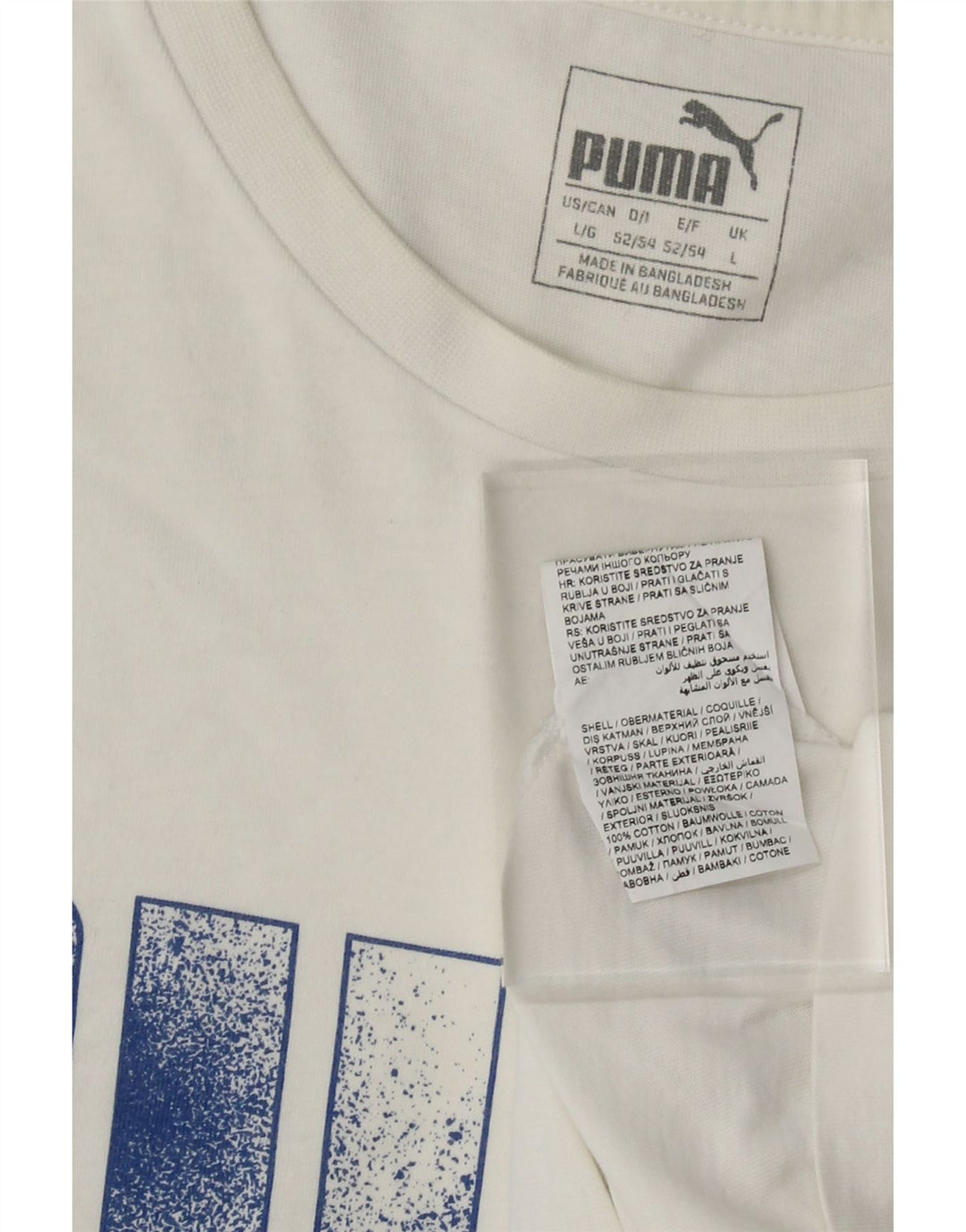 PUMA Mens Graphic T-Shirt Top Large White Cotton Vintage Puma and Second-Hand Puma from Messina Hembry 