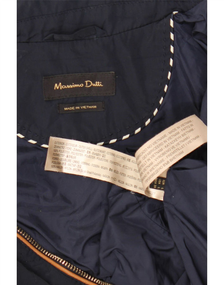 Massimo Dutti Damen Steppweste UK 14 Large Marineblaues Nylon