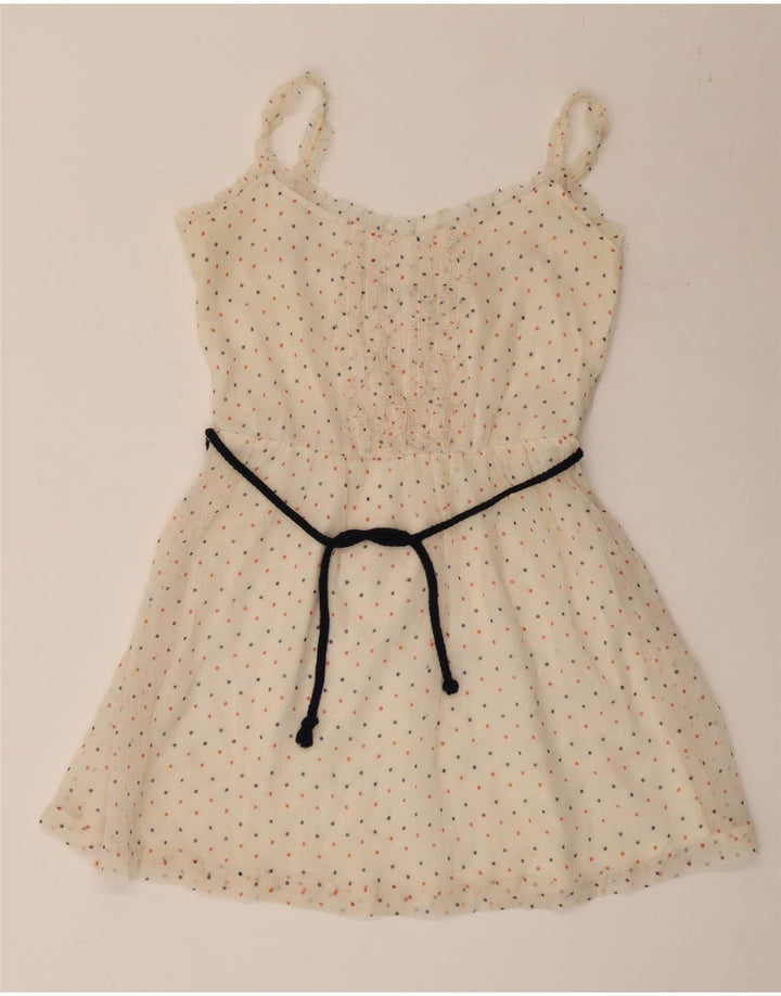 ZARA Damen Kurzes Sommerkleid UK 12 Mittelbeige gepunktet