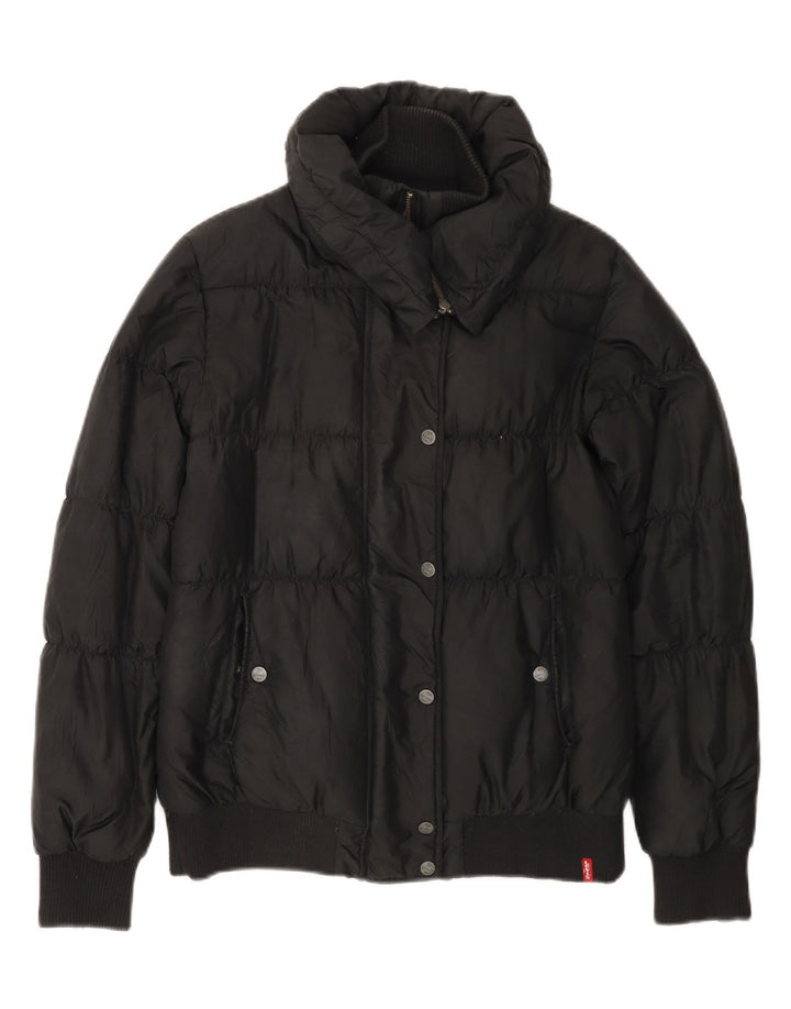 LEVI'S Wattierte Damenjacke UK 10 Small Schwarz Polyester