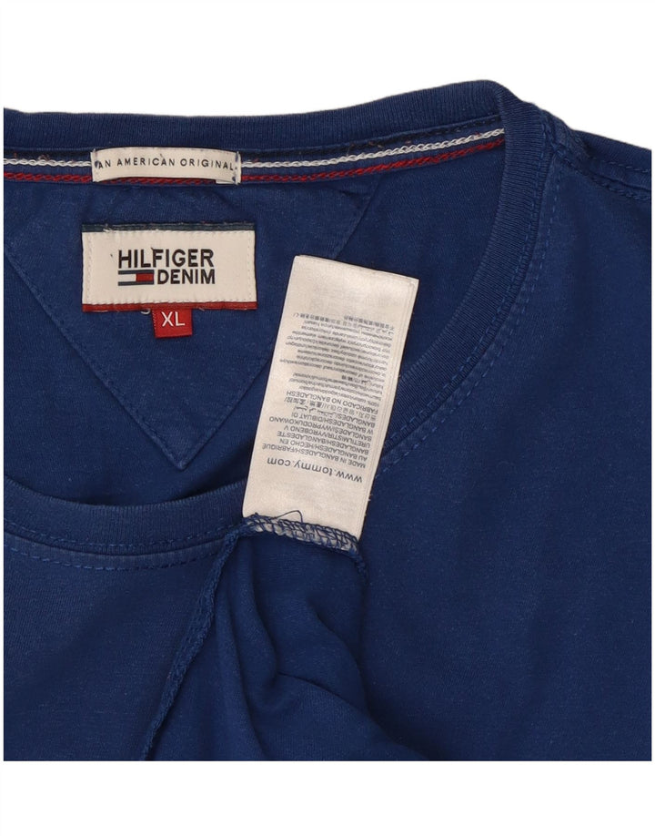 Tommy Hilfiger Herren Grafik T-Shirt Top XL Blau Baumwolle