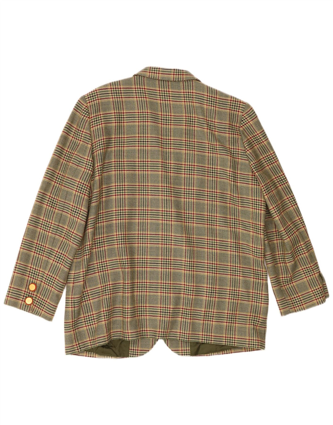 Donna Piu Damen 3-Knopf-Blazerjacke UK 20 2XL Grüne Hahnentrittwolle