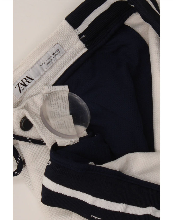 Badeshorts für Herren von Zara, Größe S, Weiß, Colourblock-Polyester
