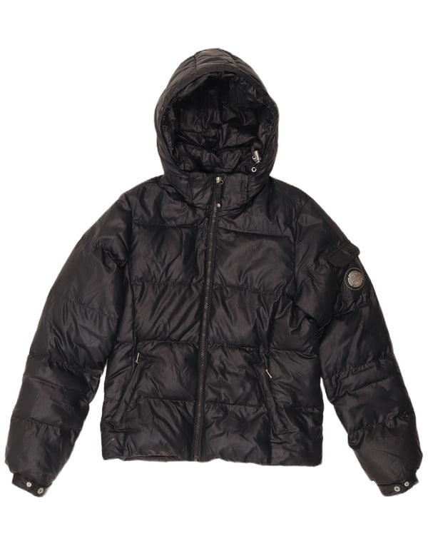 Champion Damen-Jacke mit Kapuze, gepolstert, UK 10, Größe S, Schwarz, Polyester
