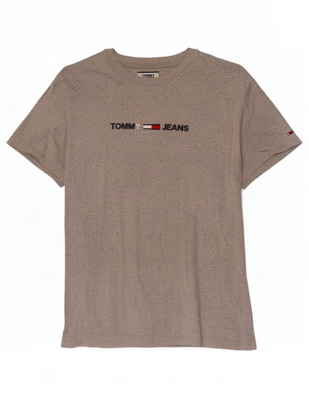 Tommy Hilfiger Herren-T-Shirt mit Grafik, mittelgraue Baumwolle