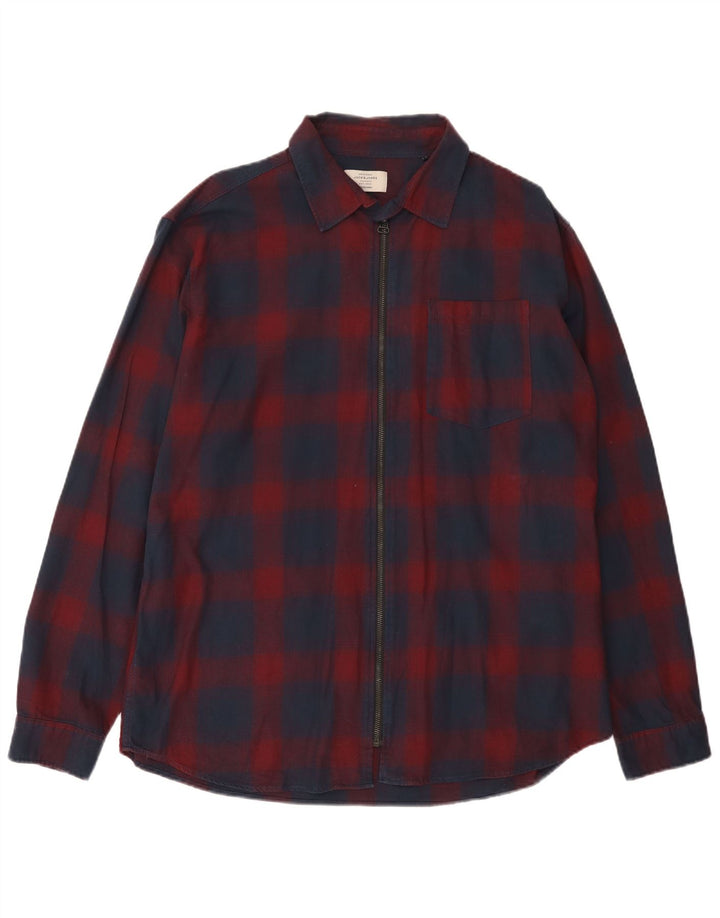Jack & Jones Herren-Flanellhemd 2XL, rot kariert, Baumwolle