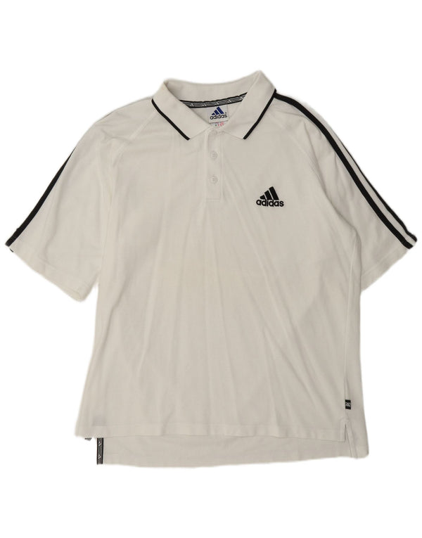 Adidas Herren Poloshirt UK 44/46 Große weiße Baumwolle