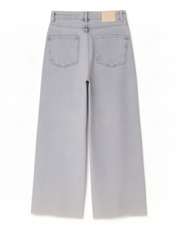 Zara Damen-Jeans mit weitem Bein, EU 36, XS, W26, L26, Blau