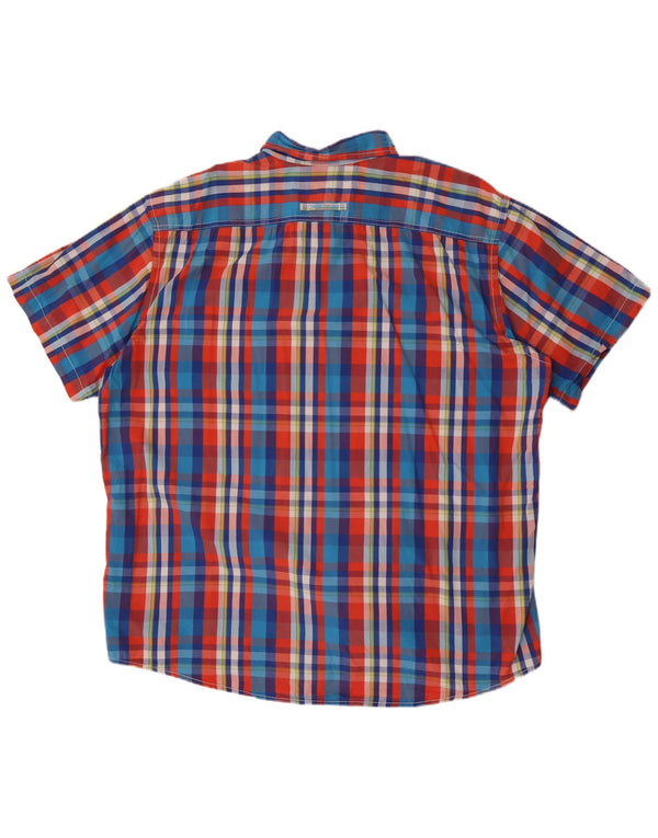 Camel Active Herren-Kurzarmhemd 3XL aus mehrfarbig karierter Baumwolle