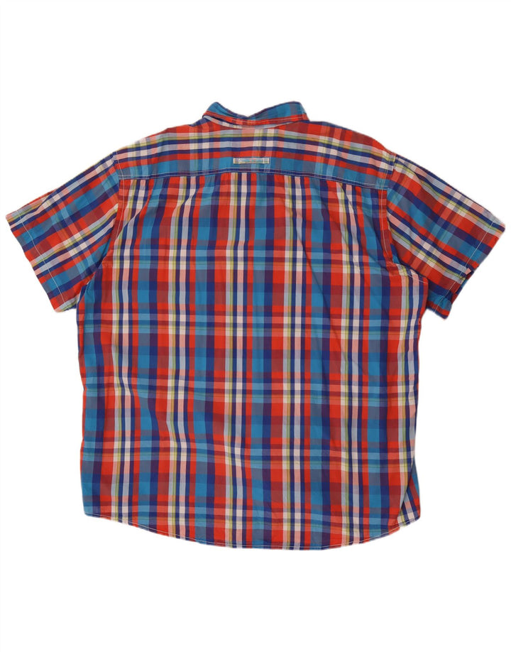 Camel Active Herren-Kurzarmhemd 3XL aus mehrfarbig karierter Baumwolle